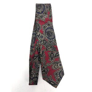 Mario Valentino Men Red Green Blue Paisley Traditional 58 Inch Necktie